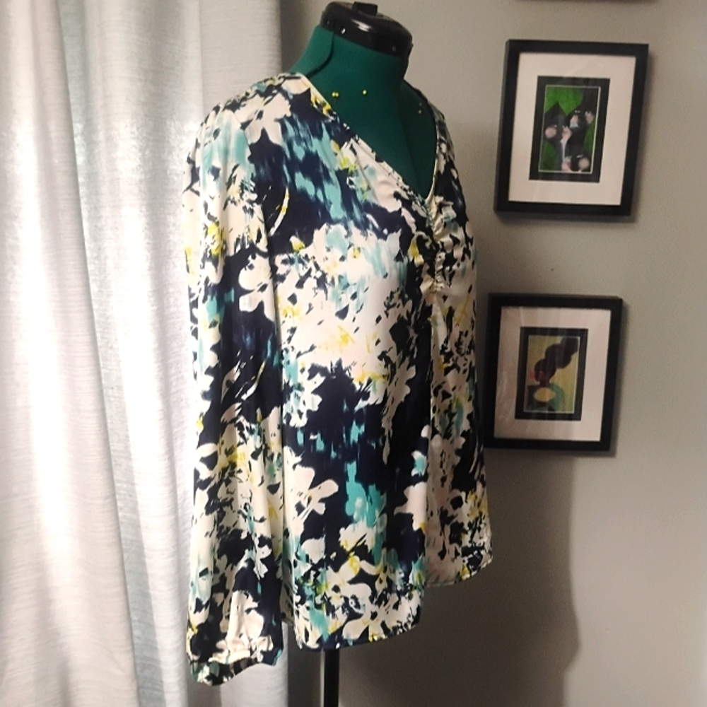 Banana Republic Pullover Long-sleeved Floral Blouse Sz XL NWT - Picture 6 of 10